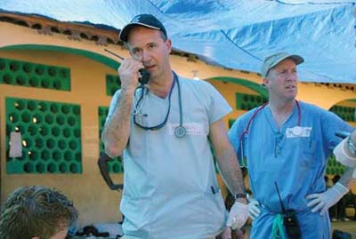 Matt Casey: Caritas Carney physician assistant and Dorchester resident Matt Casey, right,  is shown alongside Caritas Christi Health Careâ€™s Dr. Mark Pearlmutter in the Haitian town of Milot last month.  Caritas Carney Hospital photo.